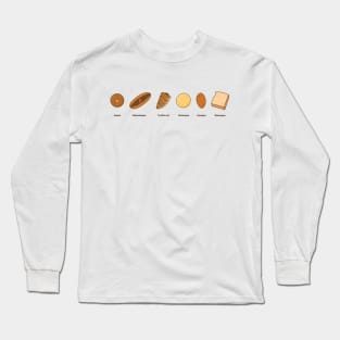Cute Food Illustration - Japanese Bread Long Sleeve T-Shirt